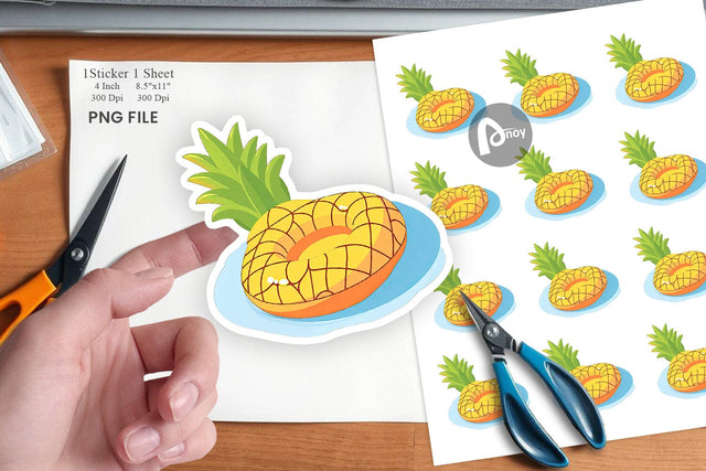 Pineapple Fruit Sticker Sublimation artnoy 