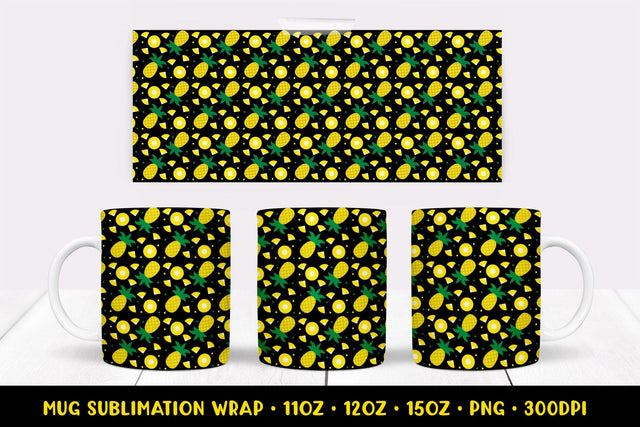 Pineapple Mug Sublimation Design. Summer Mug Wrap PNG 08 Sublimation LaBelezoka 