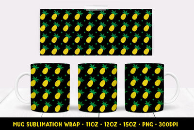 Pineapple Mug Sublimation Design. Summer Mug Wrap PNG 11 Sublimation LaBelezoka 