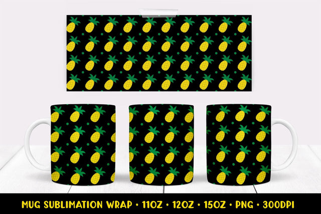 Pineapple Mug Sublimation Design. Summer Mug Wrap PNG 11 Sublimation LaBelezoka 