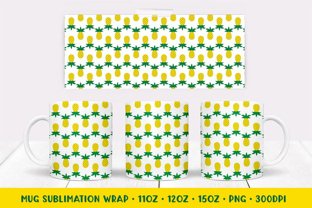 Pineapple Mug Sublimation Design. Summer Mug Wrap PNG Sublimation LaBelezoka 