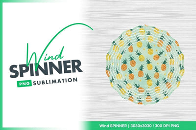 Pineapple Pattern On Wind Spinner Round Png Sublimation Regulrcrative 