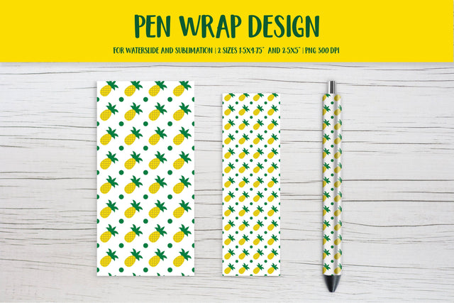 Pineapple Pen Wrap Sublimation or Waterslide Design PNG Sublimation LaBelezoka 