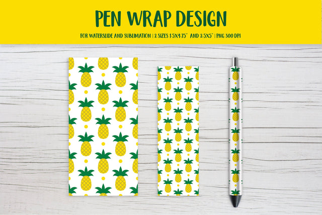 Pineapple Pen Wrap Sublimation or Waterslide Design PNG Sublimation LaBelezoka 