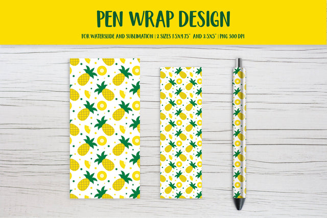 Pineapple Pen Wrap Sublimation or Waterslide Design PNG Sublimation LaBelezoka 