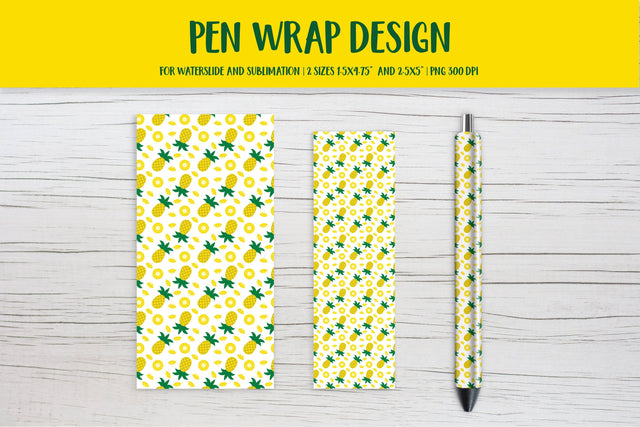 Pineapple Pen Wrap Sublimation or Waterslide Design PNG Sublimation LaBelezoka 