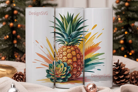 Pineapple Succulent 20oz Tumbler Wrap Sublimation DesignSVG 