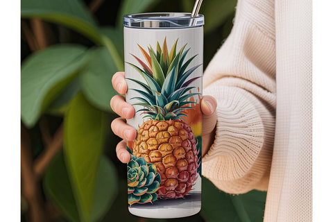 Pineapple Succulent 20oz Tumbler Wrap Sublimation DesignSVG 
