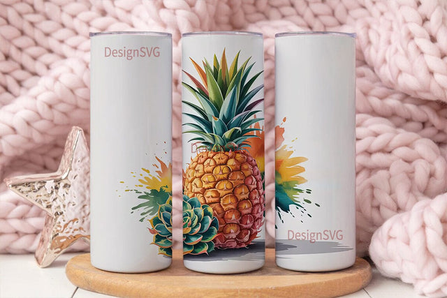 Pineapple Succulent 20oz Tumbler Wrap Sublimation DesignSVG 