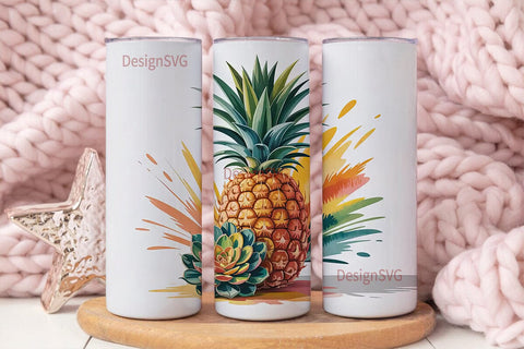 Pineapple Succulent 20oz Tumbler Wrap Sublimation DesignSVG 