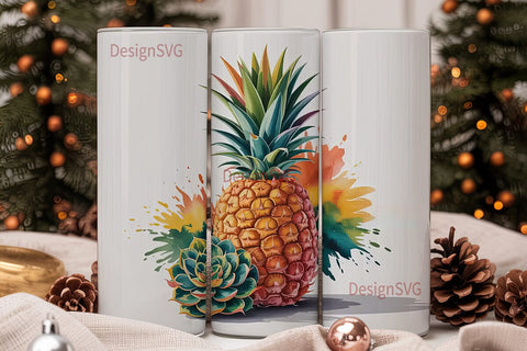 Pineapple Succulent 20oz Tumbler Wrap Sublimation DesignSVG 