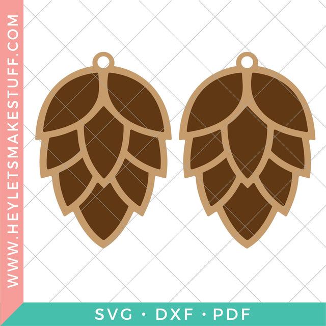 Pinecone Earrings SVG Hey Let's Make Stuff 