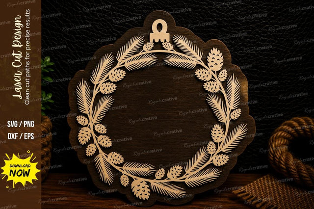 Pinecone Wreath Laser Cut Svg Design SVG Regulrcrative 