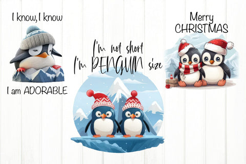 Pinguin Quote Bundle PNG. Winter Sublimation Bundle PNG. Sublimation Olga Terlyanskaya 