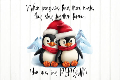 Pinguin Quote Bundle PNG. Winter Sublimation Bundle PNG. Sublimation Olga Terlyanskaya 