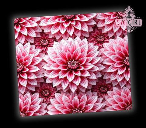 Pink 3D Floral 20oz Tumbler Wrap, 3D Floral Design, Sublimation Tumbler, 20oz Tumbler, Flower Tumbler, Pink Flowers, Drinkware Gift Sublimation SvggirlplusArt 