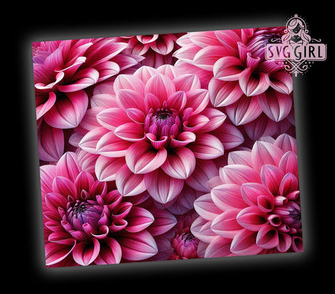 Pink 3D Floral 20oz Tumbler Wrap, 3D Floral Design, Sublimation Tumbler, 20oz Tumbler, Flower Tumbler, Pink Flowers, Drinkware Gift Sublimation SvggirlplusArt 