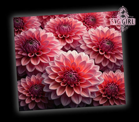 Pink 3D Floral 20oz Tumbler Wrap, 3D Floral Design, Sublimation Tumbler, 20oz Tumbler, Flower Tumbler, Pink Flowers, Drinkware Gift Sublimation SvggirlplusArt 