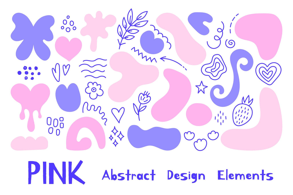 Pink Abstract Design Elements - So Fontsy