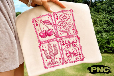 Pink Aces Playing Cards Aesthetic PNG SVG DesignDestine 