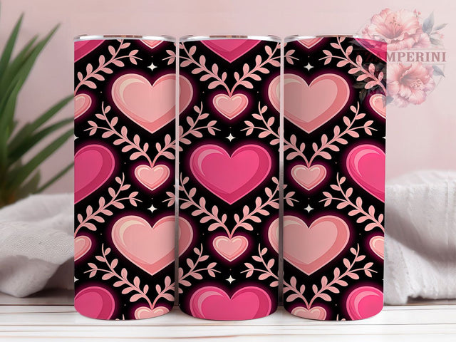 Pink Aesthetic Valentine Heart Tumbler, Pink Aesthetic Pattern, Romantic Heart Design, 20Oz Sublimation Wrap, Cute Love Art, Girly Valentine Texture, Tumbler Sublimation Sublimation Li Zamperini 