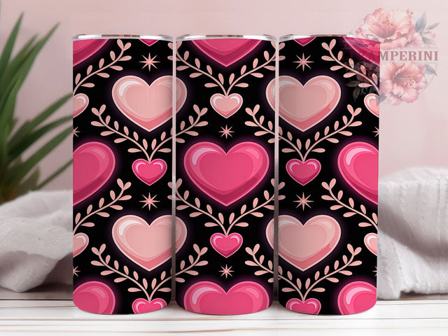 Pink Aesthetic Valentine Heart Tumbler, Pink Aesthetic Pattern, Romantic Heart Design, 20Oz Sublimation Wrap, Cute Love Art, Girly Valentine Texture, Tumbler Sublimation Sublimation Li Zamperini 