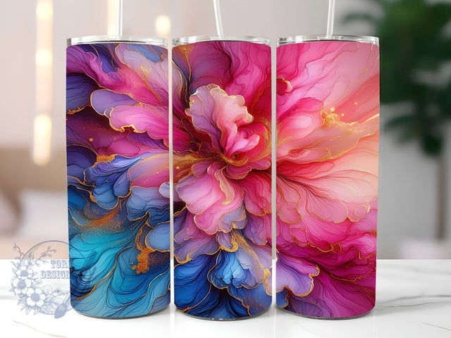 Pink Agate 20oz Skinny Tumbler, Glitter Agate Tumbler Png, Straight & Tapered Tumbler Wrap, Instant Digital Download Sublimation ToriDesigns 