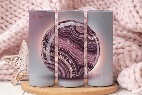 Pink Agate 20oz Tumbler Wrap Sublimation DesignSVG 