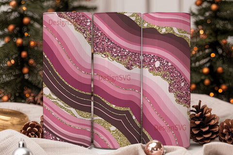 Pink Agate 20oz Tumbler Wrap Sublimation DesignSVG 