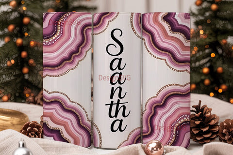 Pink Agate Glitter 20oz Tumbler Wrap Sublimation DesignSVG 