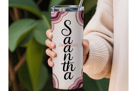 Pink Agate Glitter 20oz Tumbler Wrap Sublimation DesignSVG 