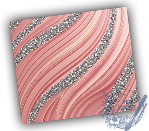 Pink Agate Glitter Marble Tumbler Wrap, 20oz Sublimation Wrap, Seamless Pattern Tumbler, Marble Tumbler, Pink Glitter Drinkware, Stylish Tumbler Sublimation Sublimation ToriDesigns 