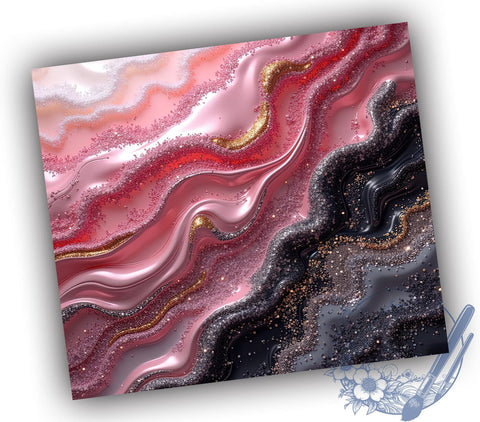 Pink Agate Glitter Marble Tumbler Wrap, 20oz Sublimation Wrap, Seamless Pattern Tumbler, Marble Tumbler, Pink Glitter Drinkware, Stylish Tumbler Sublimation Sublimation ToriDesigns 