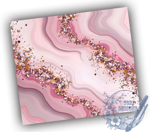 Pink Agate Glitter Marble Tumbler Wrap, 20oz Sublimation Wrap, Seamless Pattern Tumbler, Marble Tumbler, Pink Glitter Drinkware, Stylish Tumbler Sublimation Sublimation ToriDesigns 