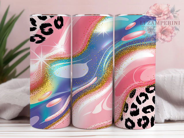 Pink Agate Leopard Print Tumbler, Agate Animal Print Wrap, Leopard Sublimation Design, 20oz Leopard Tumbler, Stylish Agate Art, Trendy Animal Mug, Whimsical Leopard Cup Sublimation Li Zamperini 