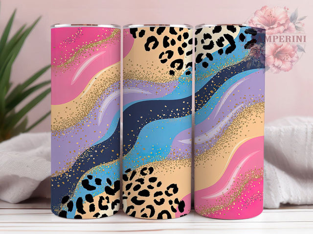 Pink Agate Leopard Print Tumbler, Agate Animal Print Wrap, Leopard Sublimation Design, 20oz Leopard Tumbler, Stylish Agate Art, Trendy Animal Mug, Whimsical Leopard Cup Sublimation Li Zamperini 