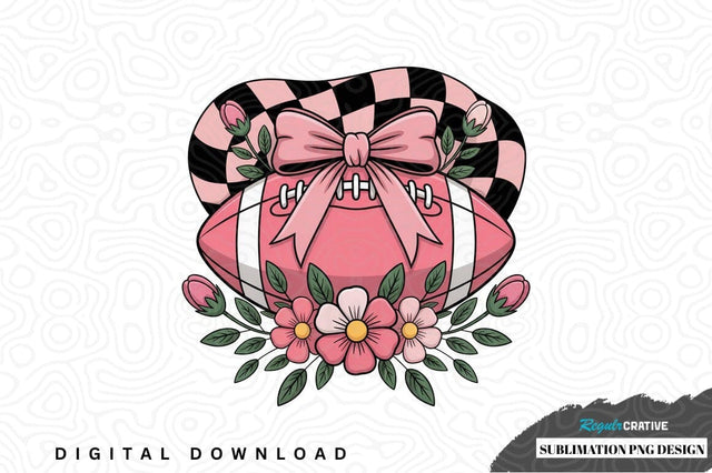 Pink and black checkered candy cane with bow and flowers sublimation design Sublimation Regulrcrative 