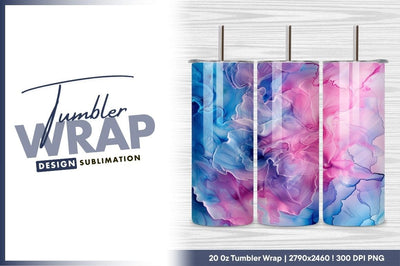 Pink and blue abstract alcohol ink swirls Sublimation Regulrcrative 