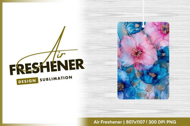 Pink and blue floral abstract illustration Sublimation Regulrcrative 