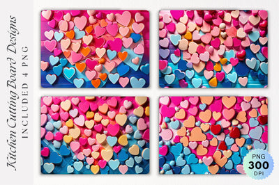 Pink and Blue Love Cutting board PNG Design Sublimation Regulrcrative 