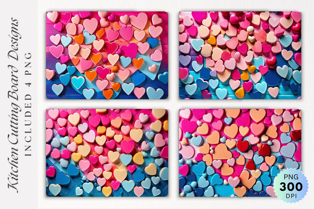 Pink and Blue Love Cutting board PNG Design Sublimation Regulrcrative 