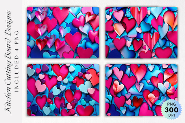 Pink and Blue Love Cutting board PNG Design Sublimation Regulrcrative 