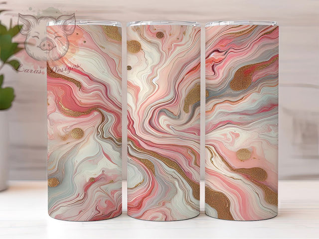 Pink and Gold Abstract Tumbler, Abstract Tumbler Design, 20oz Sublimation Wrap, Elegant Drinkware, Gold and Pink Tumbler, Modern Abstract Cup, Chic Abstract Tumbler Sublimation Lara' s Designs 