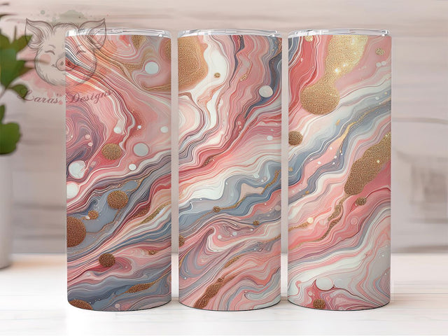 Pink and Gold Abstract Tumbler, Abstract Tumbler Design, 20oz Sublimation Wrap, Elegant Drinkware, Gold and Pink Tumbler, Modern Abstract Cup, Chic Abstract Tumbler Sublimation Lara' s Designs 