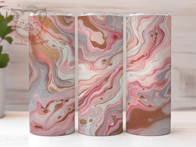 Pink and Gold Abstract Tumbler, Abstract Tumbler Design, 20oz Sublimation Wrap, Elegant Drinkware, Gold and Pink Tumbler, Modern Abstract Cup, Chic Abstract Tumbler Sublimation Lara' s Designs 