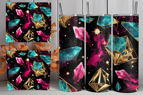 Pink and Gold Cosmic tumbler wrap | tumbler sublimation Sublimation FloridPrintables 