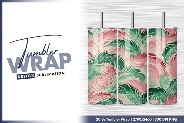 Pink And Green Tropical Leaves Seamless Pattern Sublimation Regulrcrative 