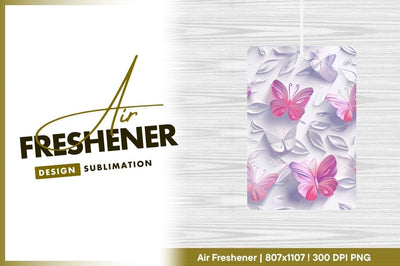Pink and Purple Butterflies and White Leaves on a White Background Illustration Sublimation Regulrcrative 