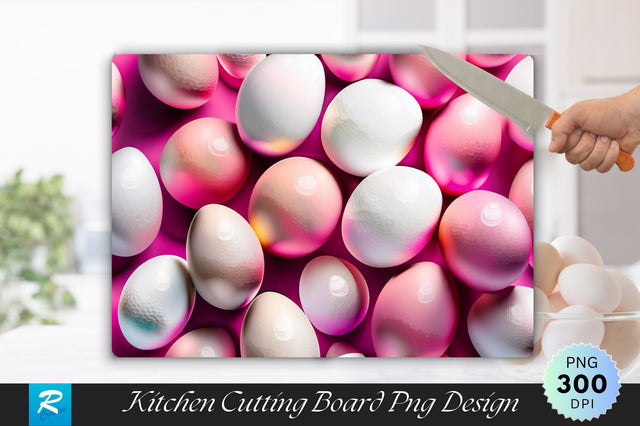 Pink And White Eggs Cutting Board Sublimation Regulrcrative 