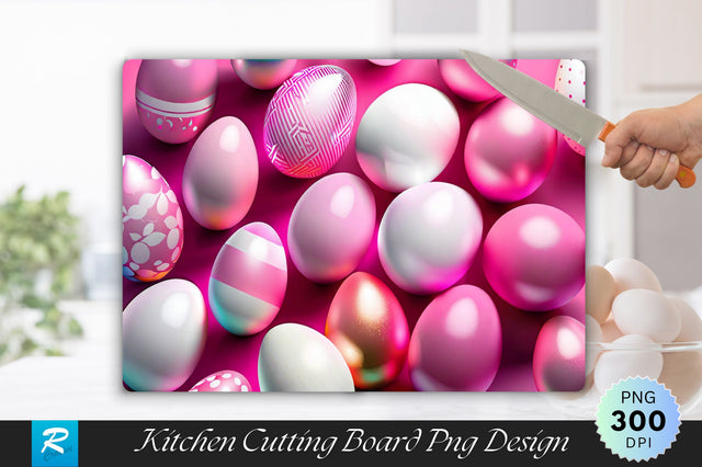 Pink And White Eggs Cutting Board Sublimation Regulrcrative 